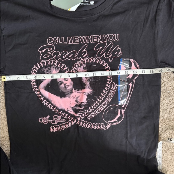 Call Me When You Break Up Graphic Tee - Pink on Black-Large - Picture 5 of 6